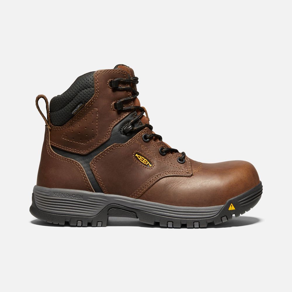 Keen Trekking Bot Kadın Kahverengi - Chicago 6" Waterproof (Carbon-Fiber Toe) - Türkiye OMQX75961